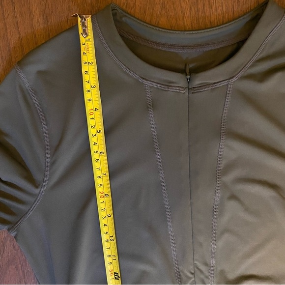 Athleta Women Drawstring Ruched 1/2 Zip Long Sleeve Rashguard Swim Top Medium - Picture 10 of 14